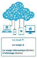 Le cloud [anglicisme] / le nuage (informatique), l'infonuage