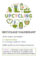 L'upcycling [anglicisme] / Le recyclage valorisant, le suprarecyclage