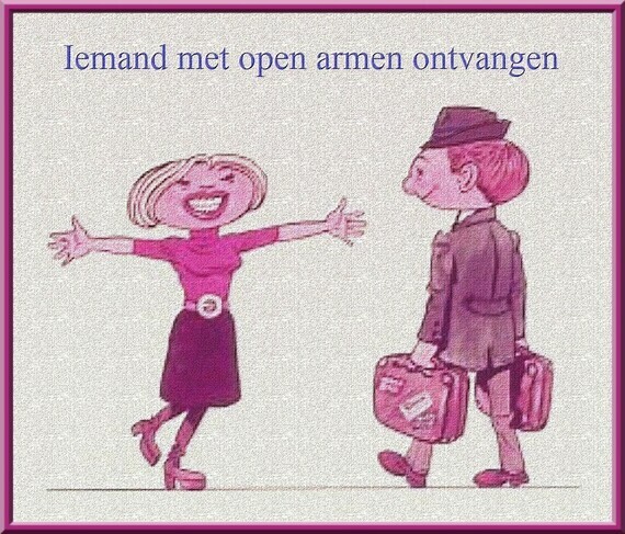 Iemand met open armen ontvangen