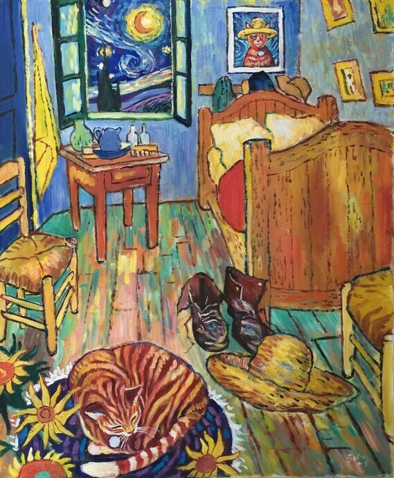 Frank R. Sofo (02), Van Gogh's bedroom at Arles with the sleeping Veronica.