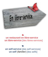 Un self-service, un self [anglicismes] / un restaurant en libre-service, un libre-service