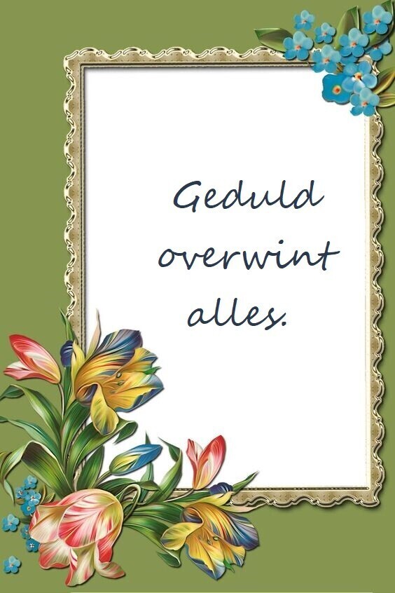 Geduld overwint alles.