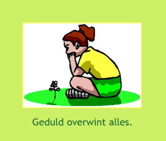 Geduld overwint alles.