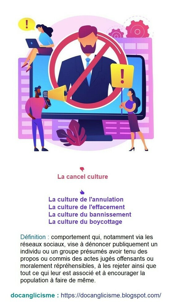La cancel culture / la culture de l'annulation, la culture de l'effacement, ...