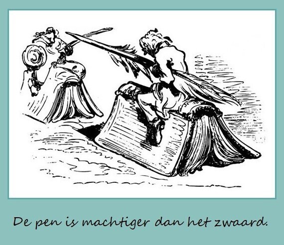 De pen is machtiger dan het zwaard [tekening]