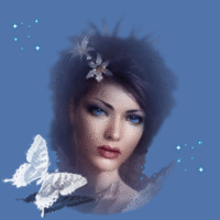 ange bleu et papillon