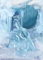ange bleu en glace