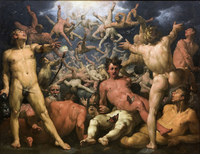 Cornelis van Haarlem, La chute des Titans, v. 1588-90
