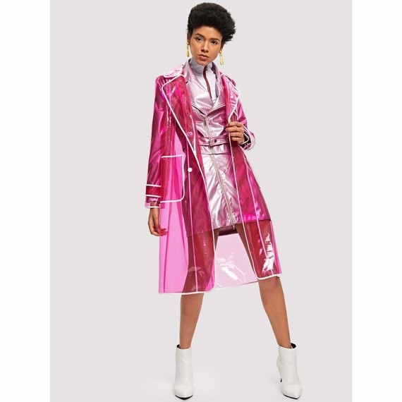 contrast-trim-transparent-festival-raincoat-button-fall-hot-pink-long-sleeve-notched-jackets-coats-s