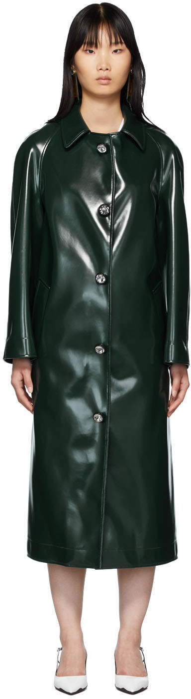 christopher-kane-green-coated-jersey-coat