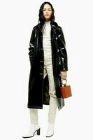 black-contrast-faux-leather-vinyl-trench