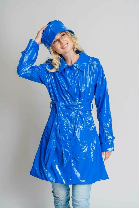 shiny-blue-gabardine-waterproof-raincoat