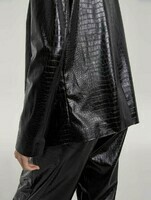 Shiny-Croc-effect-Faux-leather-Blazer-detail1-black