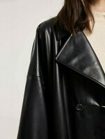 Double-breasted-Pu-Leather-Coat-detail-black