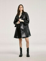 Double-breasted-Pu-Leather-Coat-whole-body-black
