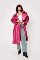 womens-pink-faux-leather-oversized-trench-coat