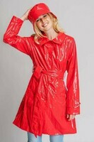 arlee-red-patent-leather-gabardine-raincoat-front-button-closure-belt-side-pockets-detail-cuff-adjus