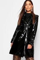 female-black-pvc-belted-trench-coat