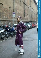 woman-purple-trench-coat-white-gcds-shoes-max-mara-fashion-show-milan-fashion-week-street-milan-febr
