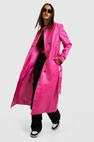 female-hot pink-faux-leather-longline-trench-coat (1)