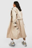 female-beige-petite-vinyl-trench-coat