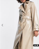 Screenshot 2023-04-01 at 07-17-38 Edited PU belted trench coat in beige ASOS