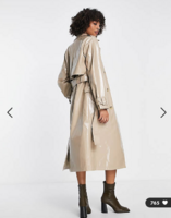 Screenshot 2023-04-01 at 07-17-59 Edited PU belted trench coat in beige ASOS