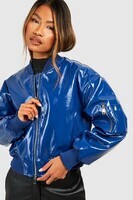 female-navy-vinyl-crop-faux-leather-bomber-jacket-- (2)