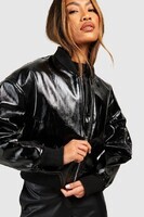 female-black-vinyl-crop-faux-leather-bomber-jacket- (2)