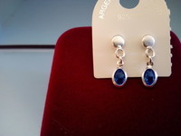 BOUCLES OREILLES ARGENT EMAILLE BLEU REFERENCE 101775