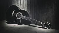 Black-and-White-Wallpaper-of-Black-Fender-Acoustic-Guitar-Classic