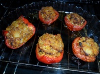 tomates et poivrons farcis légumes en purée
