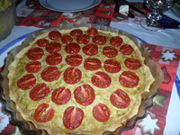 tarte poireaux-tomates-crème soja