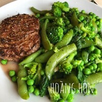 Légumes verts à la vapeur, steak haché