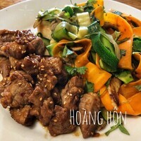 Porc piment citronnelle / légumes sautés au wok