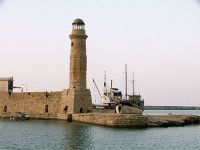 Crete , phare de Rethymnon
