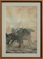 peinture-orientaliste-marc-schibler-fantasia-aquarelle-60x40