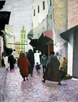 peinture-orientaliste-marc-schibler-medina-de-fes-91x72-fevrier2008