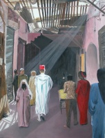 peinture-orientaliste-marc-schibler-medina-de-fes-116x89-septembre2004