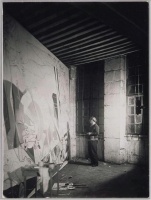 Pablo Picasso in front of the unfinished Guernica, 1937