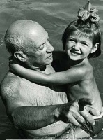 Pablo Picasso with his daughter Paloma