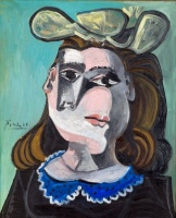 Pablo Picasso, La femme à la collerette bleue, 1941