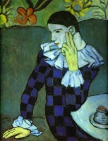 Pablo Picasso, Leaning Harlequin,  1901