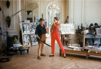 The french model Bettina Graziani and Pablo Picasso in his Cannes studio, 1955