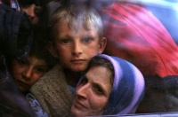 Kosovo-Albanian refugees. The war in Kosovo. Macedonia, 1999.