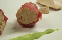 maki  viande des Grisons - foie gras à déguster avec un verre de Chablis
