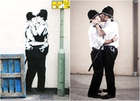 le baiser des policiers - nick stern you are not banksy