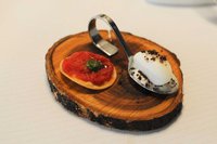 Thierry-Drapeau-Sorbet d’orge-réglisse, tartelette tomate confite et pesto