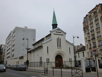 75013 ’église évangéliste à la pointe des rues Vergniaud et Wurtz-