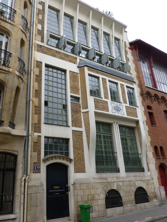 75006 rue Cassini  façade du n° 3 bis,  atelier du peintre Lucien Simon